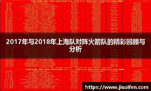 2017年与2018年上海队对阵火箭队的精彩回顾与分析